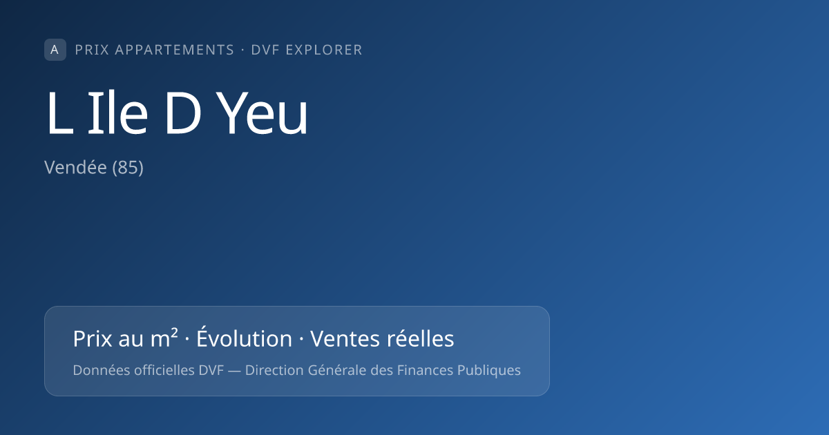 Prix appartement à L'Île-d'Yeu en 2025 — données DVF officielles