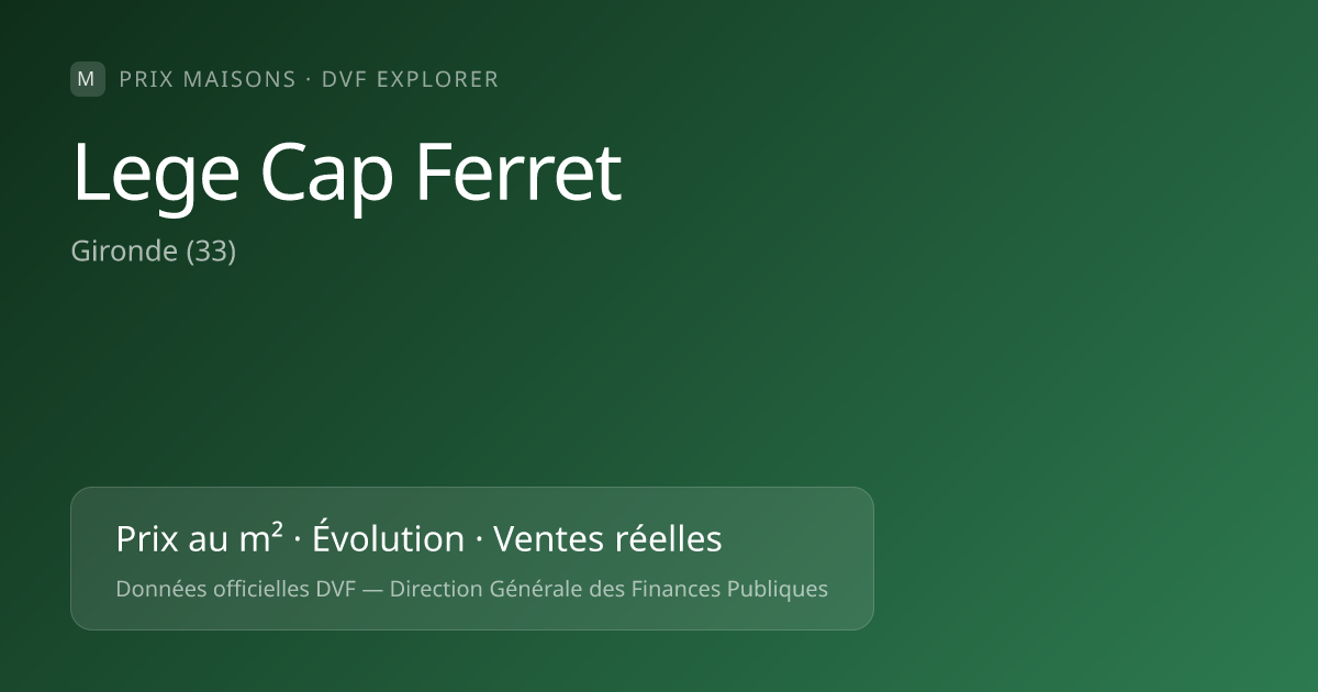 Prix maison à Lège-Cap-Ferret en 2025 — données DVF officielles